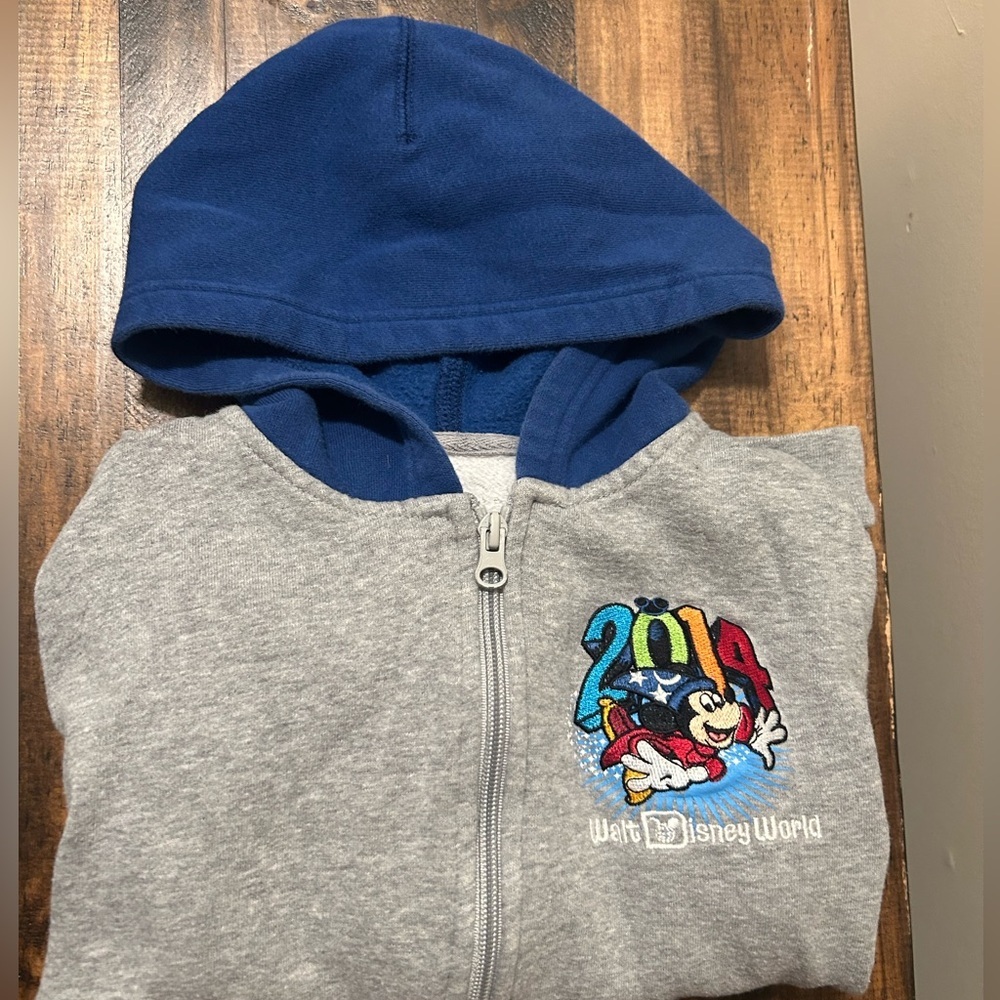 Kids Disney 2014 Walt Disney World Park Collection Size Small Gray & Blue Hoodie
